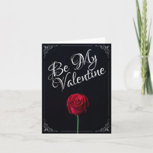 Wees mijn Valentijn - Donkere rode roos Kaart