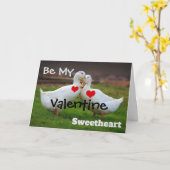 Wees Mijn Valentijn Eenden Kaart (Gele Bloem)