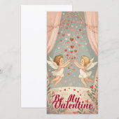 Wees Mijn Valentijn Engel Cherubs Illustratie (Voorkant / Achterkant)