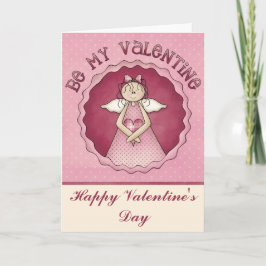 Wees Mijn Valentijn Engel Gelukkige Valentijnsdag Feestdagen Kaart