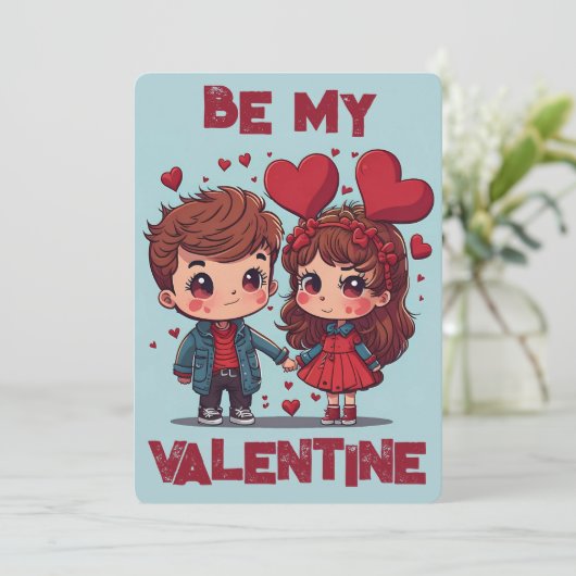 Wees mijn Valentijn Feestdagenkaart (Staand voorkant)