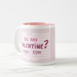 Wees mijn Valentijn? Foto Hart Roze Tweekleurige Koffiemok