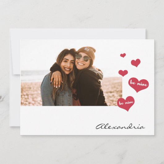 Wees mijn Valentijn Foto Mijn Bridesmaid 2 Feestdagenkaart (Voorkant)