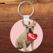 Wees mijn Valentijn Franse buldog sleutelhanger (Voorkant)