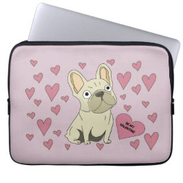 Wees mijn Valentijn, Franse Bulldog Laptop Sleeve
