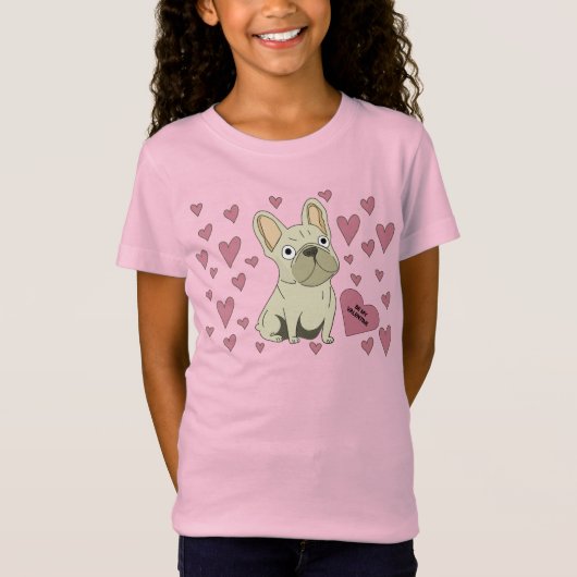 Wees mijn Valentijn, Franse Bulldog T-shirt (Voorkant)