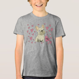 Wees mijn Valentijn, Franse Bulldog Tri-Blend Shirt