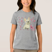 Wees mijn Valentijn, Franse Bulldog Tri-Blend Shirt (Voorkant)