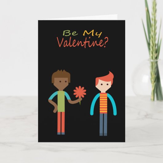 Wees mijn Valentijn Gay Thema Feestdagen Kaart (Voorkant)
