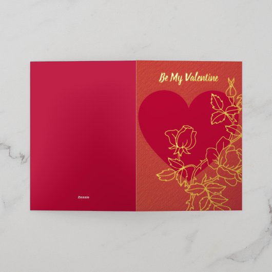 Wees mijn Valentijn Gepersonaliseerde Folie Kaart (Buiten Laag)