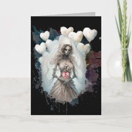 Wees mijn Valentijn griezelig Ghoul skelet Kaart