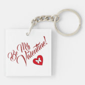 Wees mijn Valentijn Hart en Vlinder Sleutelhanger (Achterkant)