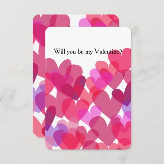 Wees mijn Valentijn hart Kaart (Voorkant / Achterkant)