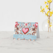 Wees mijn Valentijn,  hart Kaart (Gele Bloem)