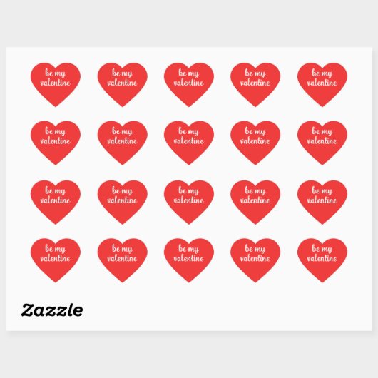 Wees Mijn Valentijn Hart Stickers (Vel)