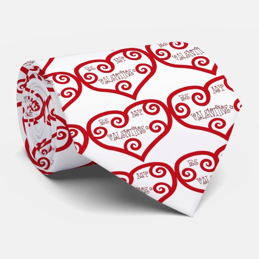 Wees mijn Valentijn hart Stropdas (Opgerold)