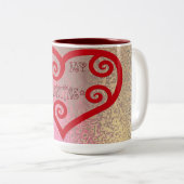 Wees mijn Valentijn hart Tweekleurige Koffiemok (Voorkant rechts)