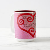 Wees mijn Valentijn hart Tweekleurige Koffiemok (Voorkant links)