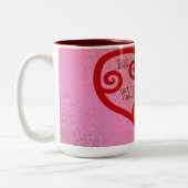 Wees mijn Valentijn hart Tweekleurige Koffiemok (Links)