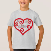 Wees mijn Valentijn hart Unisex Kinder T-shirt (Voorkant)