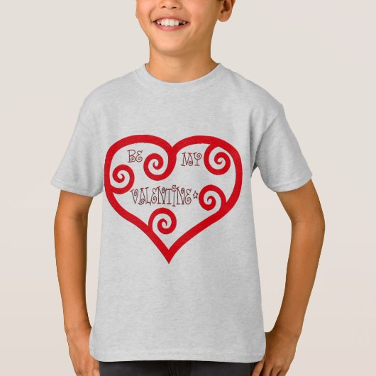 Wees mijn Valentijn hart Unisex Kinder T-shirt (Voorkant)