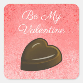 Wees Mijn Valentijn Hart Vierkante Sticker