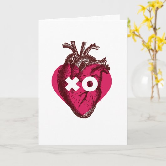 Wees mijn Valentijn hartkaart. Hug Kiss. XO Kaart (Gele Bloem)