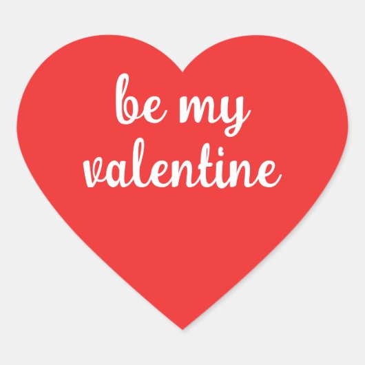 Wees mijn Valentijn Hartstickers Hart Sticker (Voorkant)