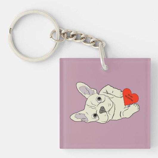 Wees mijn Valentijn, hond Sleutelhanger (voorkant)