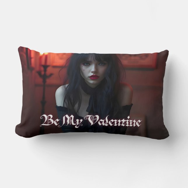 Wees mijn Valentijn in duistere Romance Kussen (Voorkant)