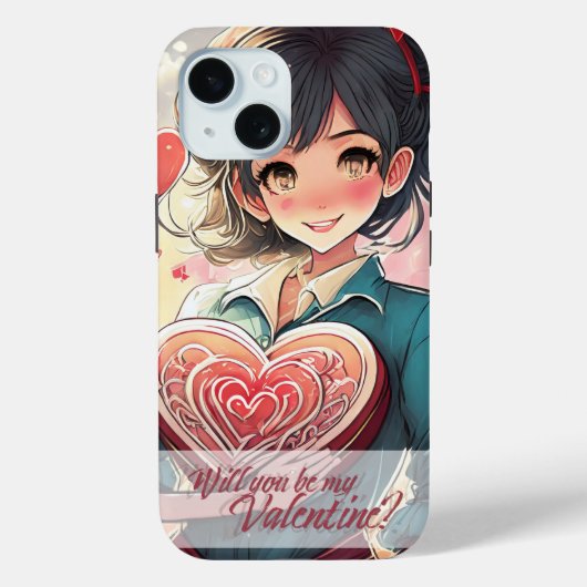 Wees mijn Valentijn in Manga stijl 31470 Case-Mate iPhone Case (Achterkant)