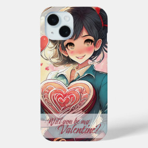 Wees mijn Valentijn in Manga stijl 31470 iPhone 15 Case