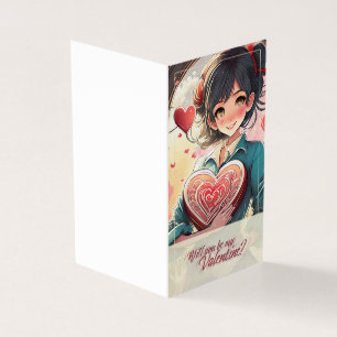 Wees mijn Valentijn in Manga stijl 31470 Kaart