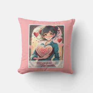 Wees mijn Valentijn in Manga-stijl 31470 Kussen
