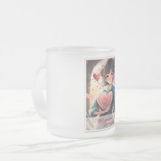 Wees mijn Valentijn in Manga stijl 31470 Matglas Koffiemok (Voorkant links)