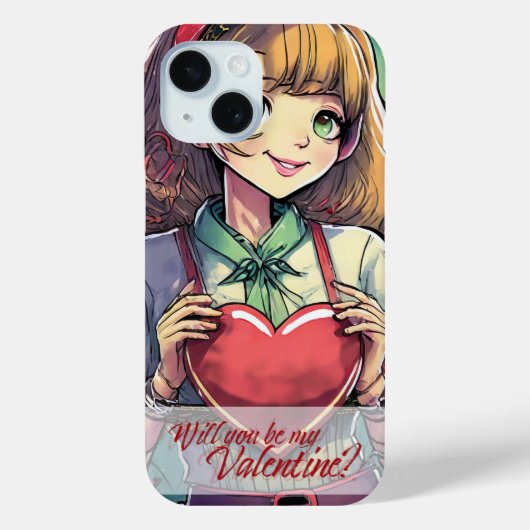 Wees mijn Valentijn in Manga Stijl 33419 Case-Mate iPhone Case (Achterkant)