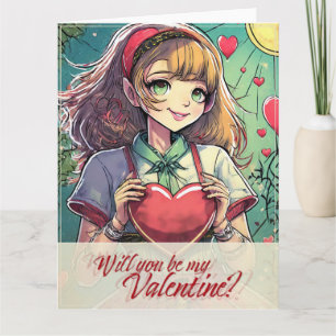 Wees mijn Valentijn in Manga-stijl 33419 Kaart