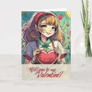 Wees mijn Valentijn in Manga-stijl 33419 Kaart