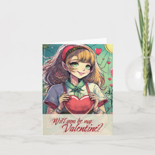 Wees mijn Valentijn in Manga-stijl 33419 Kaart