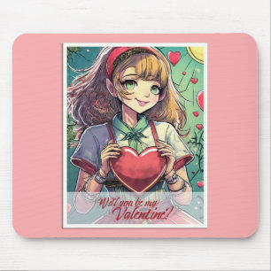 Wees mijn Valentijn in Manga Stijl 33419 Muismat