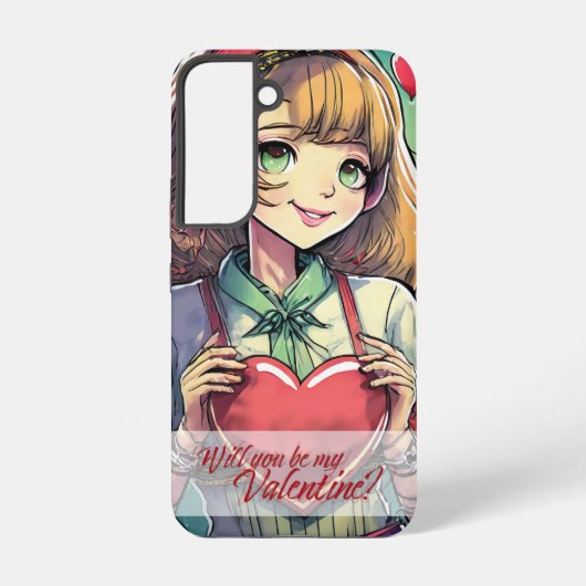 Wees mijn Valentijn in Manga Stijl 33419 Samsung Galaxy Hoesje (Achterkant)