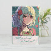 Wees mijn Valentijn in Manga Stijl 33420 (Staand voorkant)
