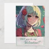 Wees mijn Valentijn in Manga Stijl 33420 (Voorkant / Achterkant)