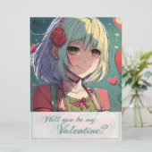 Wees mijn Valentijn in Manga Stijl 33420 (Staand voorkant)