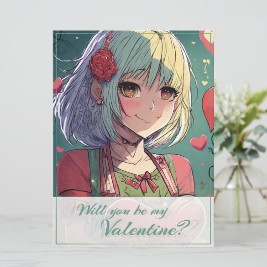 Wees mijn Valentijn in Manga Stijl 33420 (Staand voorkant)