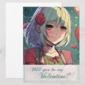 Wees mijn Valentijn in Manga Stijl 33420 (Voorkant / Achterkant)