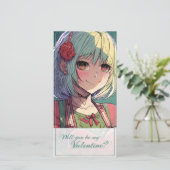 Wees mijn Valentijn in Manga Stijl 33420 (Staand voorkant)