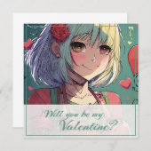 Wees mijn Valentijn in Manga Stijl 33420 (Voorkant / Achterkant)