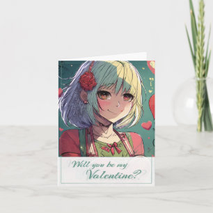 Wees mijn Valentijn in Manga-stijl 33420 Kaart