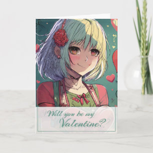 Wees mijn Valentijn in Manga-stijl 33420 Kaart
